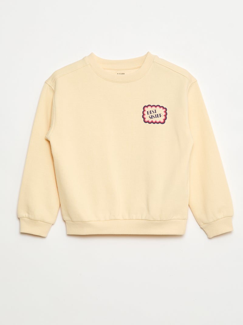 Sweater met opschrift 'sisters' Biege - Kiabi