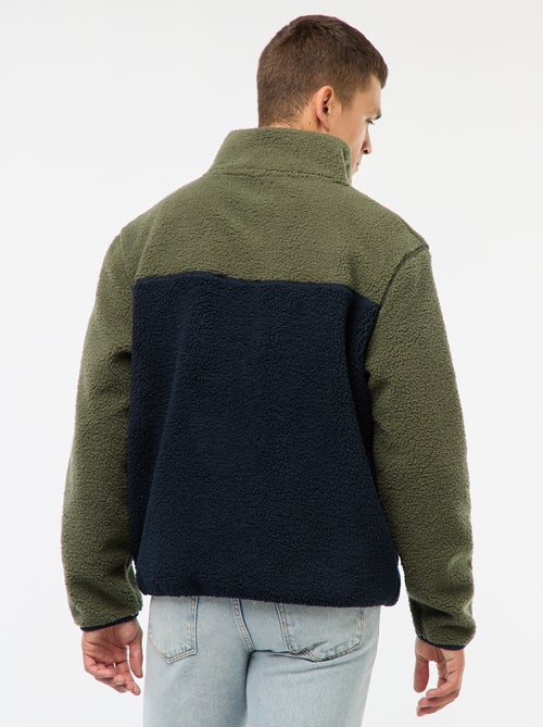 Sweater met opstaande drukknoopkraag - Kiabi