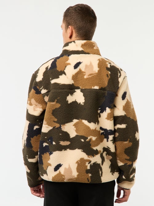 Sweater met opstaande drukknoopkraag - Kiabi