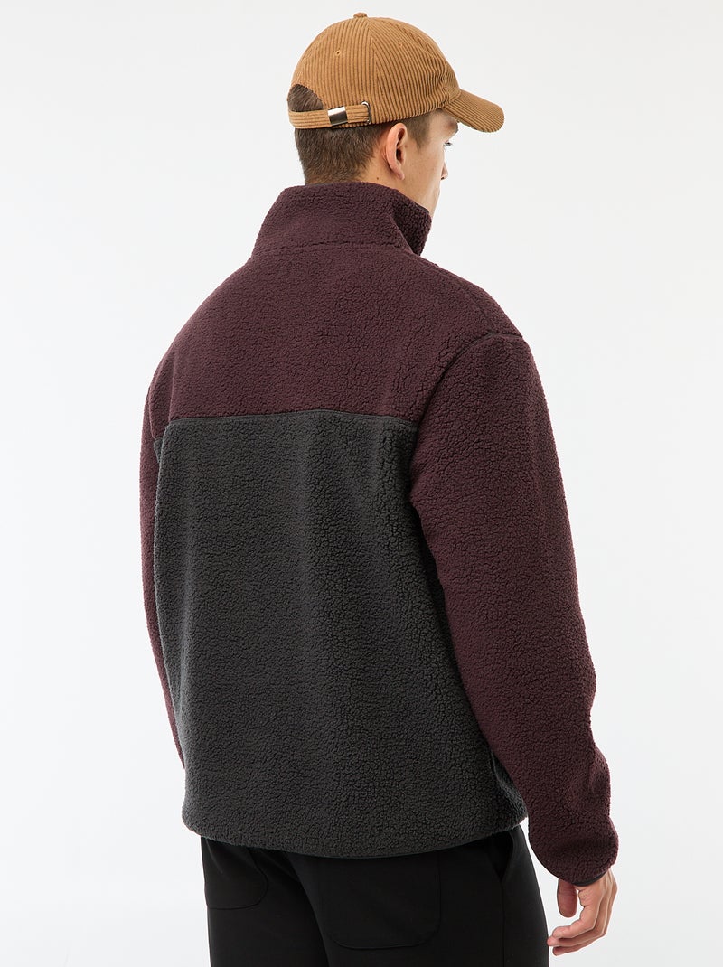 Sweater met opstaande drukknoopkraag Zwart - Kiabi