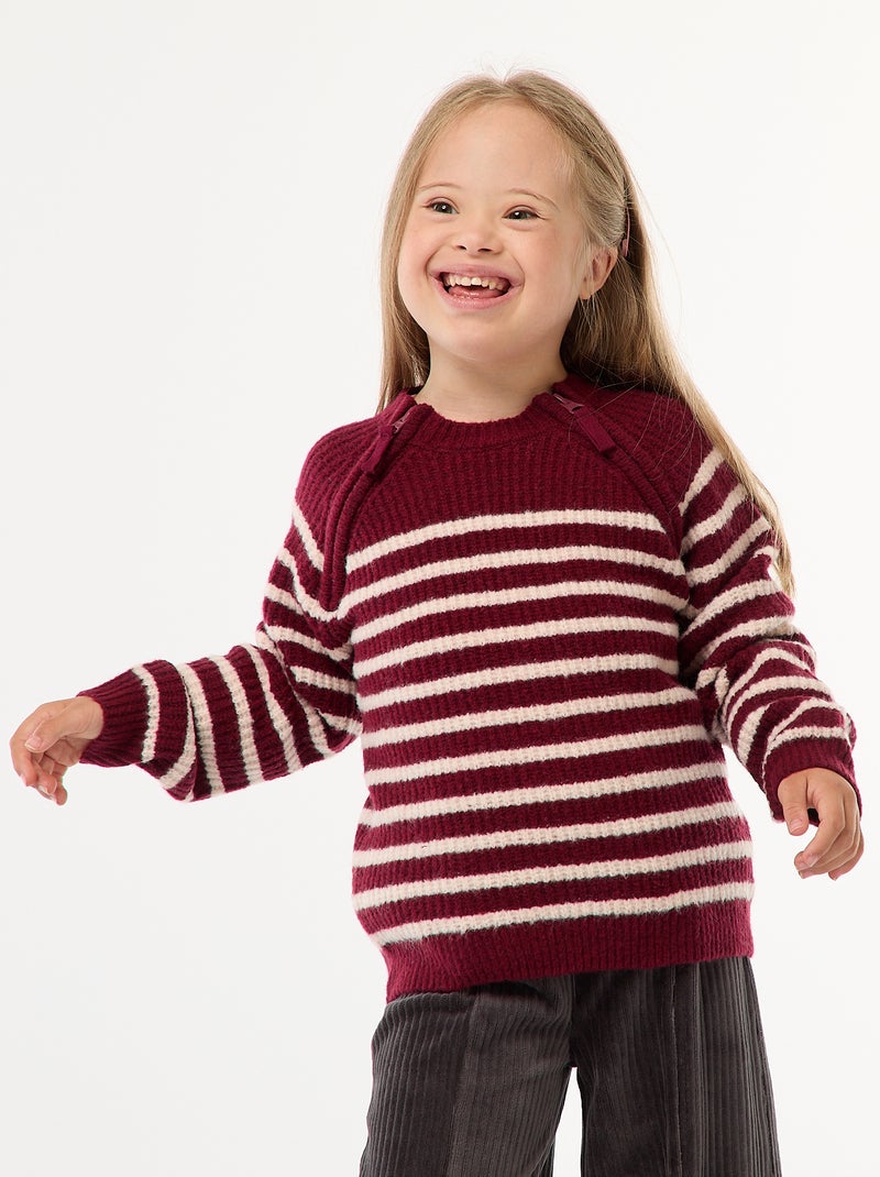 Sweater met opstaande kraag en dubbele ritssluiting - So Easy Rood - Kiabi