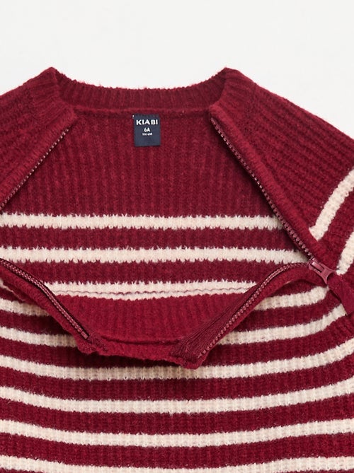 Sweater met opstaande kraag en dubbele ritssluiting - So Easy - Kiabi