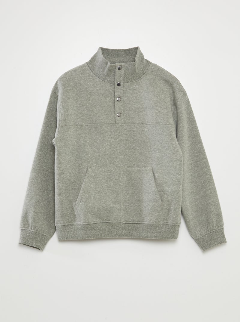 Sweater met opstaande kraag KAKI - Kiabi