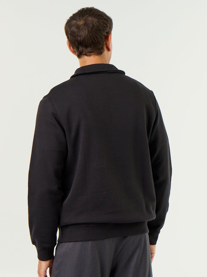 Sweater met polokraag van molleton Zwart - Kiabi