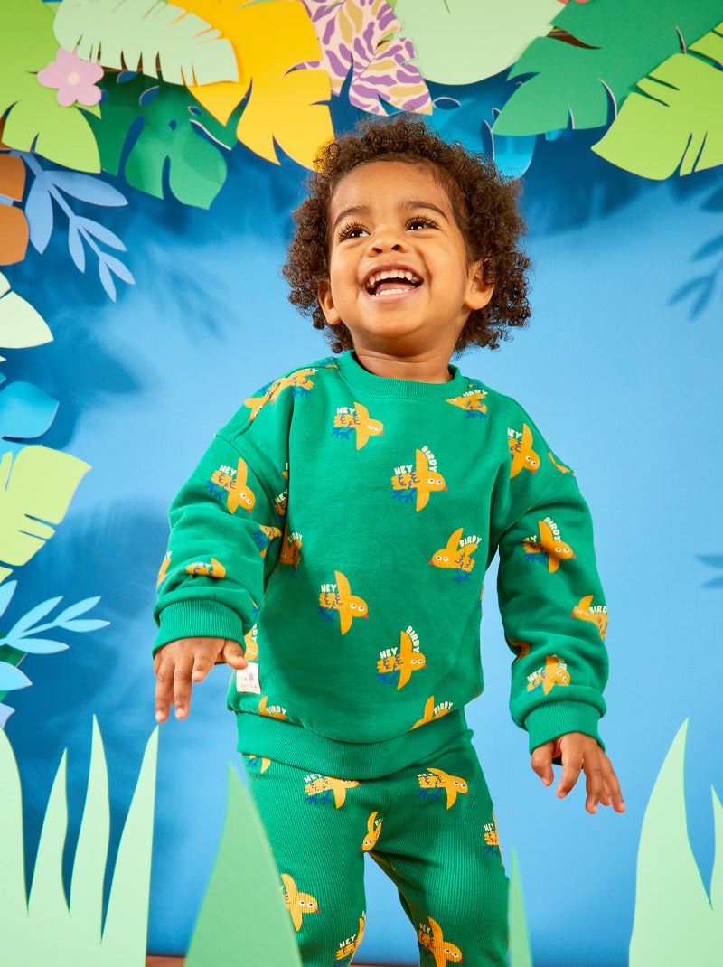 Sweater met print - 'Grafik Edition' GROEN - Kiabi