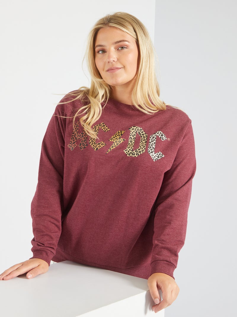 Sweater met print 'AC/DC' ROOD - Kiabi