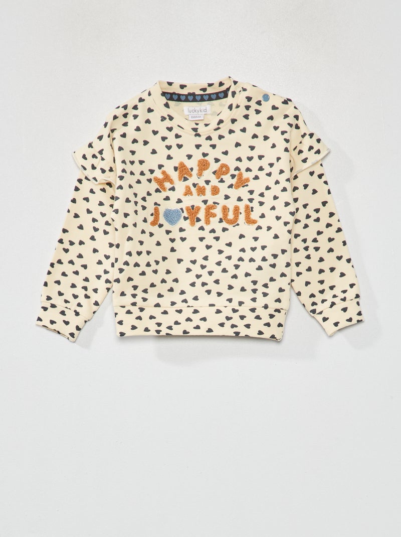 Sweater met print BIEGE - Kiabi