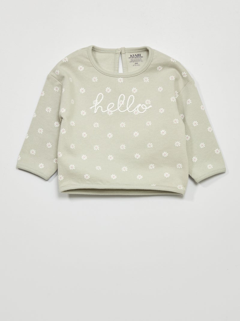 Sweater met print BLAUW - Kiabi