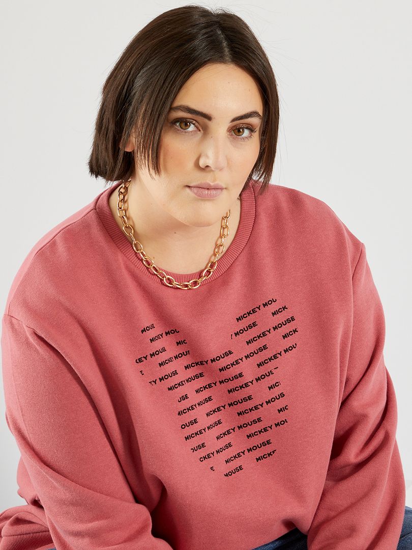 Sweater met print 'Disney' roze - Kiabi