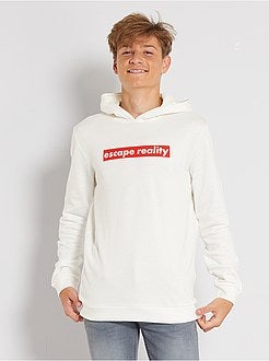 Sweater met print en capuchon 'Ecodesign' - Kiabi