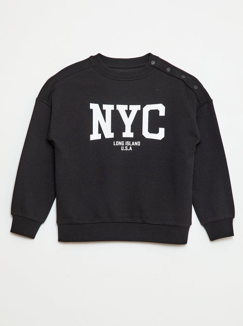 Sweater met print en magnetische drukknopen - So Easy - Kiabi