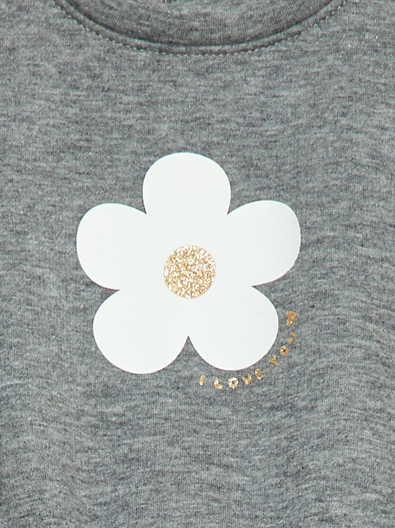 Sweater met print en ronde hals Grijs - Kiabi