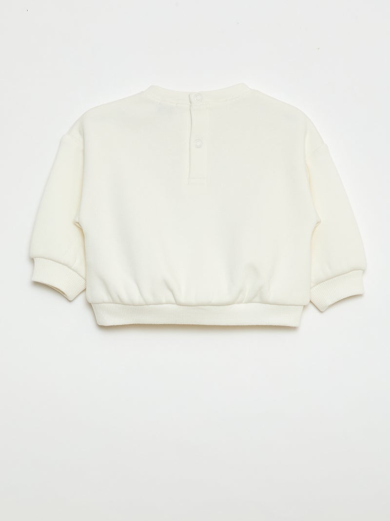 Sweater met print en ronde hals Wit - Kiabi