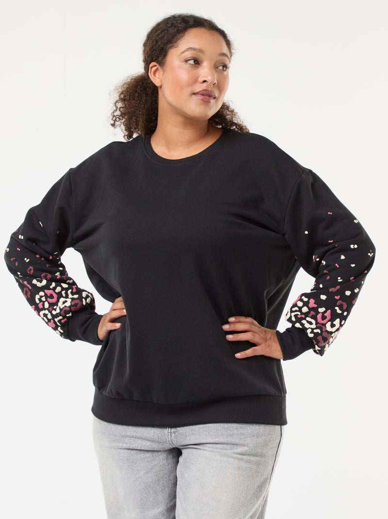 Sweater met print 'Only Carmakoma' Zwart - Kiabi
