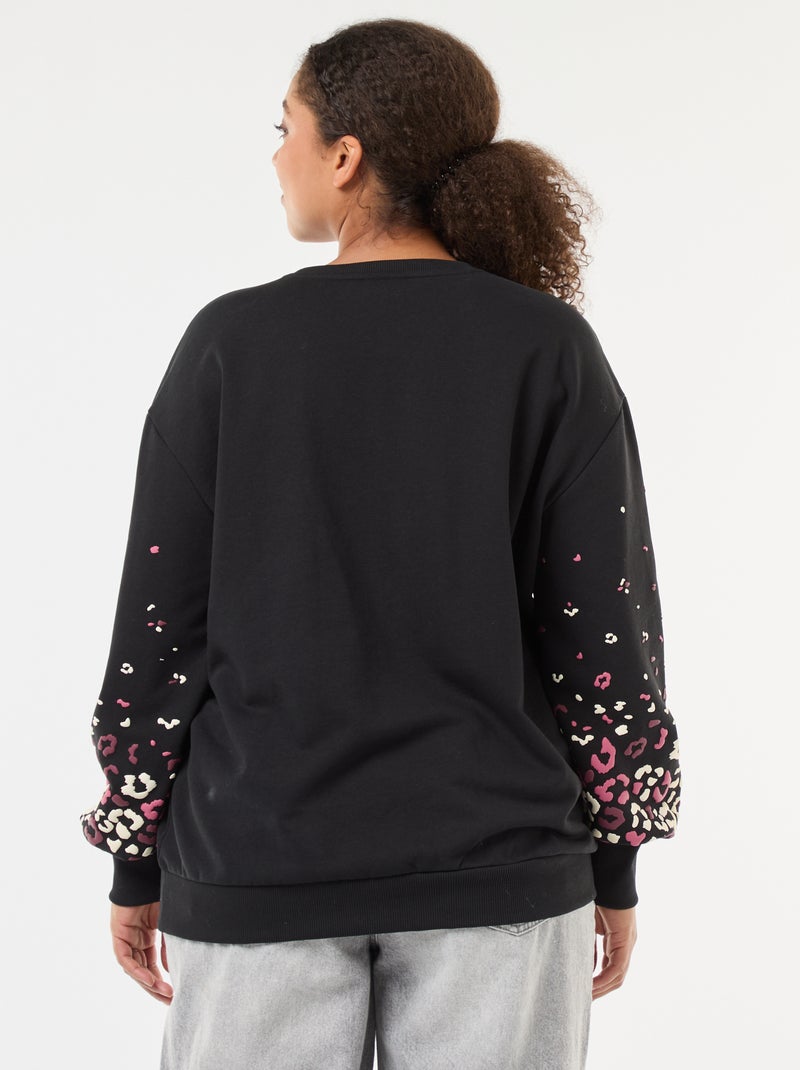 Sweater met print 'Only Carmakoma' Zwart - Kiabi