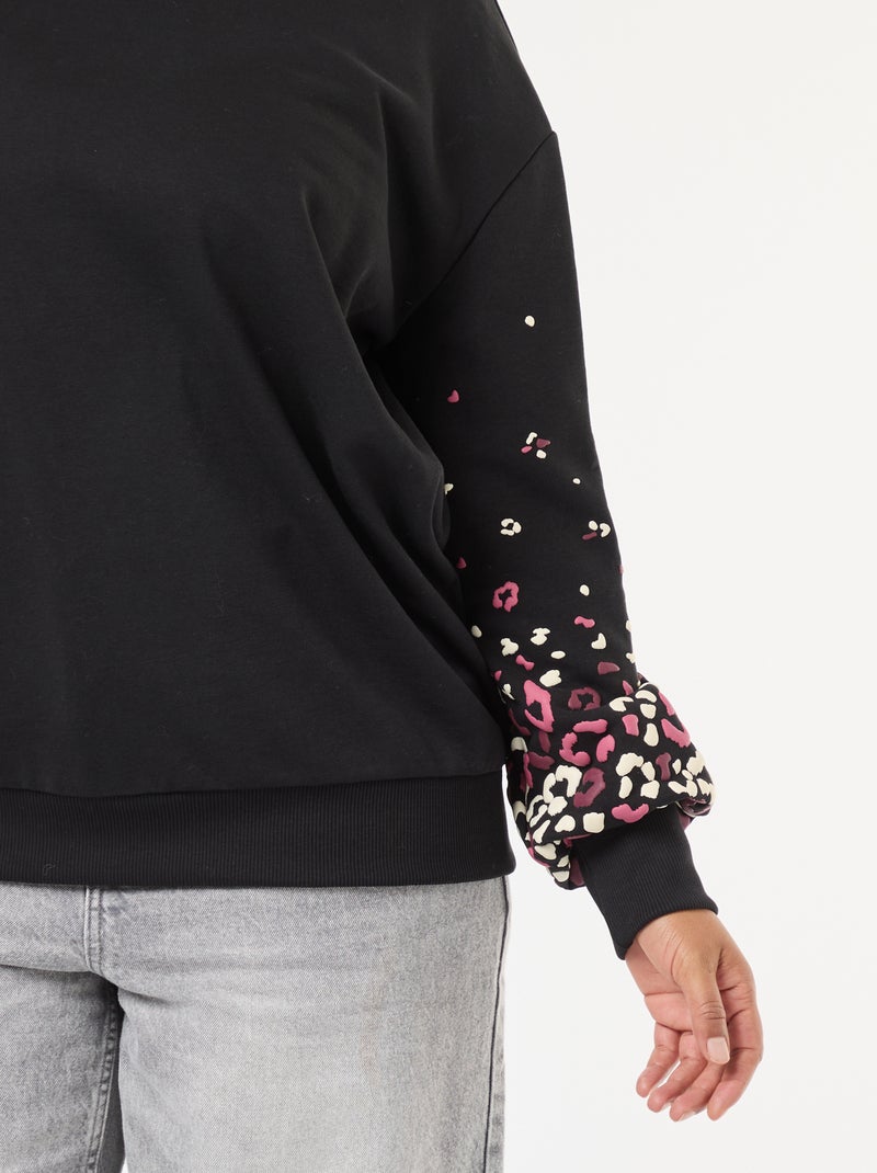 Sweater met print 'Only Carmakoma' Zwart - Kiabi