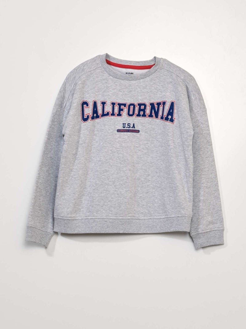 Sweater met print van een Amerikaanse stad GRIJS - Kiabi
