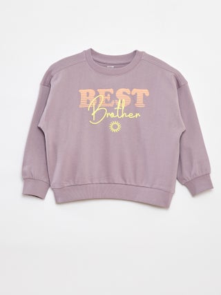 Sweater met print van french terry