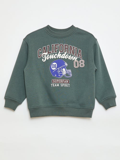 Sweater met print van geruwde fleece - Kiabi