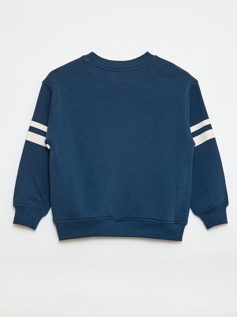 Sweater met print van geruwde fleece Groen - Kiabi