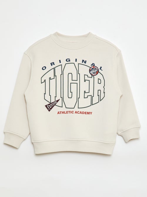 Sweater met print van geruwde fleece - Kiabi