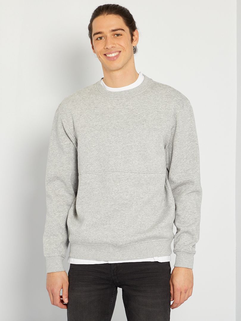 Sweater met quiltdetail grijs - Kiabi