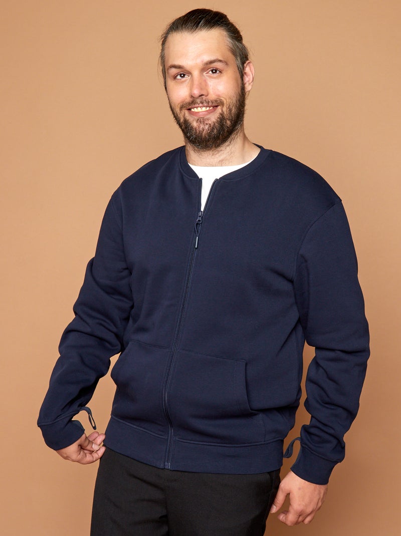 Sweater met rits - So Easy BLAUW - Kiabi