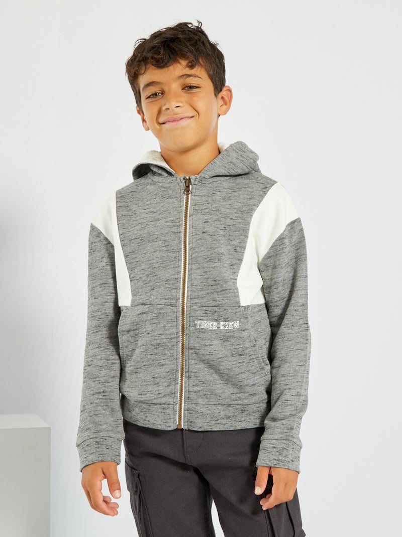 Sweater met rits - Tiger Crew GRIJS - Kiabi