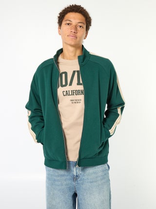 Sweater met rits en bies opzij