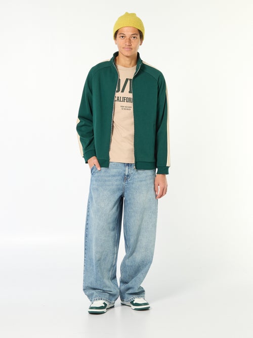 Sweater met rits en bies opzij - Kiabi