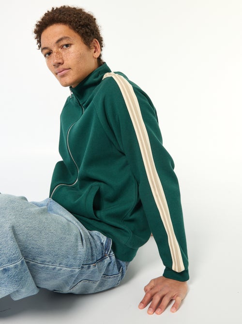 Sweater met rits en bies opzij - Kiabi