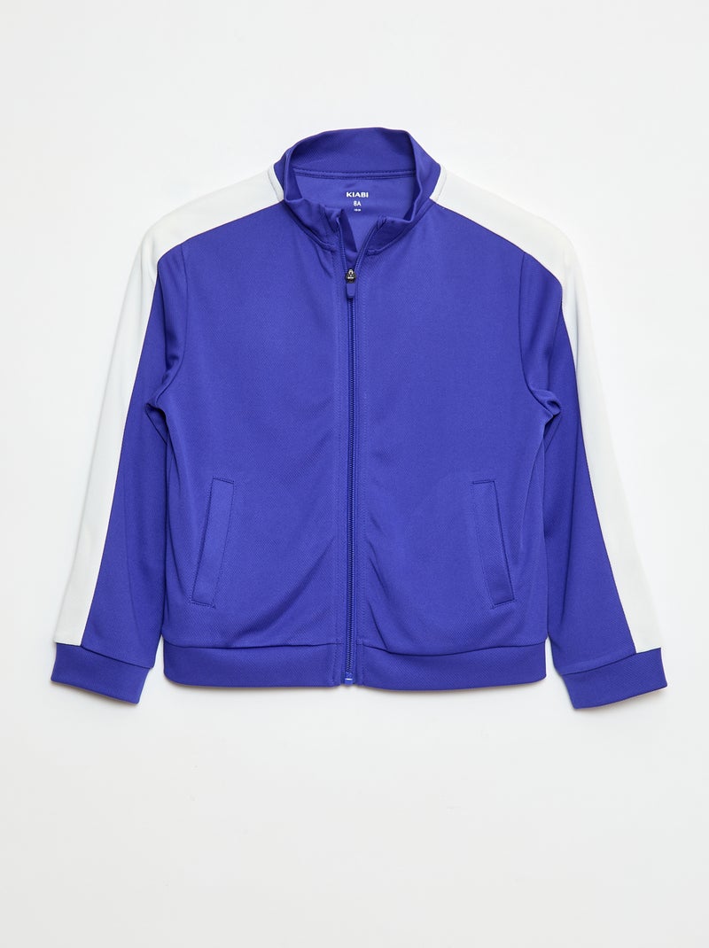 Sweater met rits en opstaande kraag Blauw - Kiabi