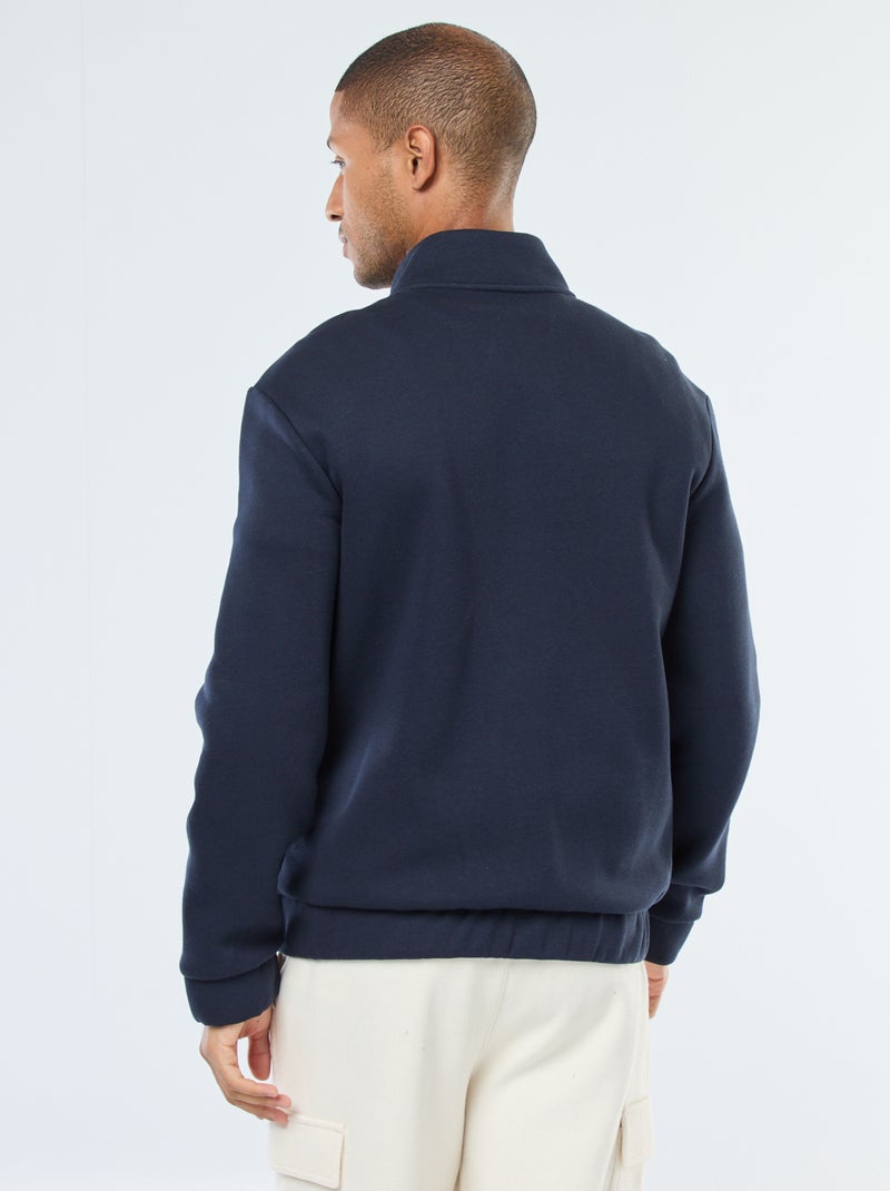 Sweater met rits en opstaande kraag Blauw - Kiabi