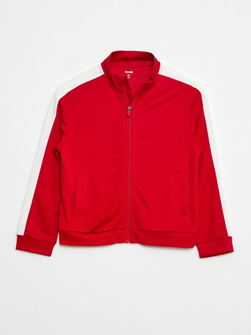 Sweater met rits en opstaande kraag Rood - Kiabi