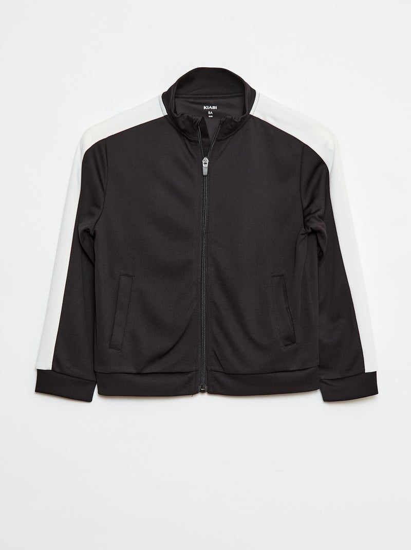 Sweater met rits en opstaande kraag Zwart - Kiabi