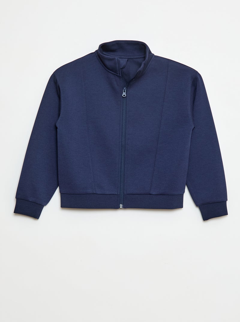 Sweater met rits en opstaande kraag Zwart - Kiabi