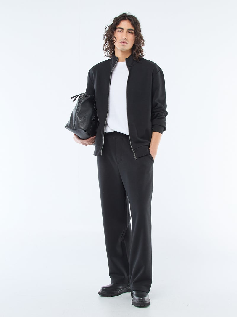 Sweater met rits en opstaande kraag Zwart - Kiabi