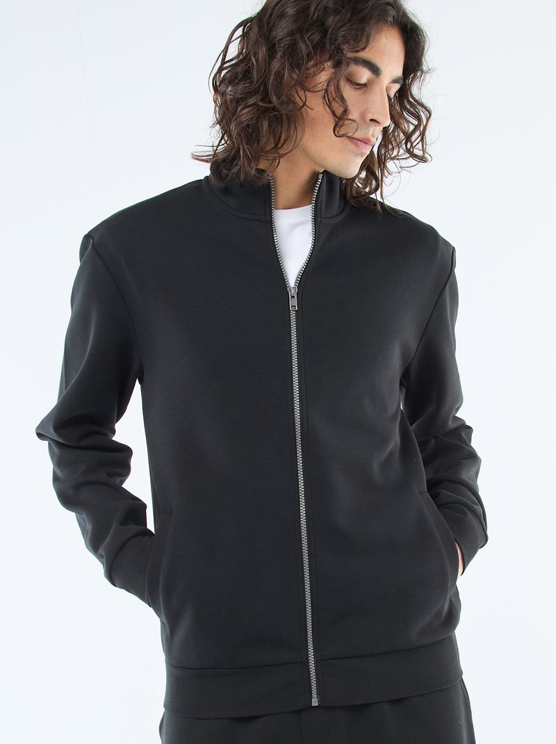 Sweater met rits en opstaande kraag Zwart - Kiabi