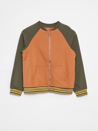 Sweater met rits en ronde hals