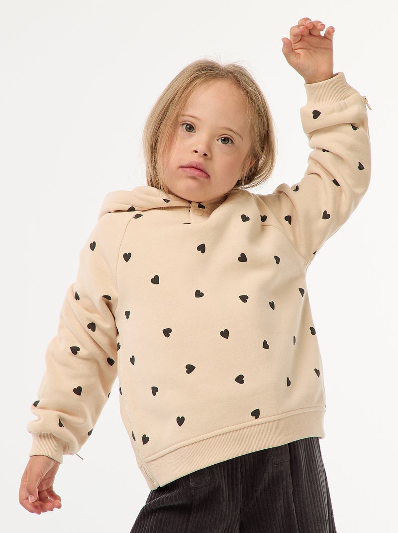 Sweater met ritsjes opzij - So Easy Biege - Kiabi