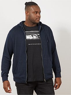 Herenmode grote maten - Sweater met ritssluiting en capuchon - Kiabi