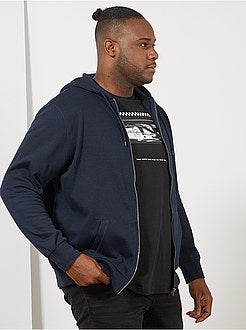 Herenmode grote maten - Sweater met ritssluiting en capuchon - Kiabi