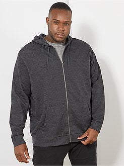 Herenmode grote maten - Sweater met ritssluiting en capuchon - Kiabi
