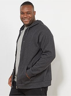 Herenmode grote maten - Sweater met ritssluiting en capuchon - Kiabi