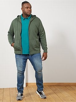 Herenmode grote maten - Sweater met ritssluiting en capuchon - Kiabi