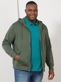 Herenmode grote maten - Sweater met ritssluiting en capuchon - Kiabi