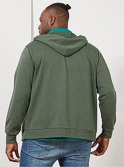 Herenmode grote maten - Sweater met ritssluiting en capuchon - Kiabi