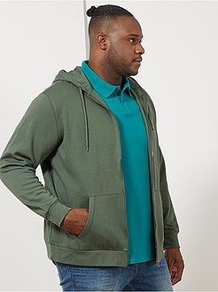 Herenmode grote maten - Sweater met ritssluiting en capuchon - Kiabi