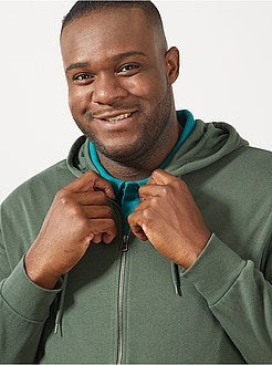 Herenmode grote maten - Sweater met ritssluiting en capuchon - Kiabi