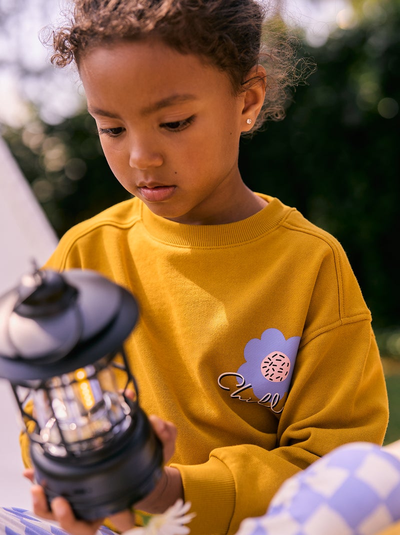 Sweater met ronde hals - Grafik Edition Geel - Kiabi